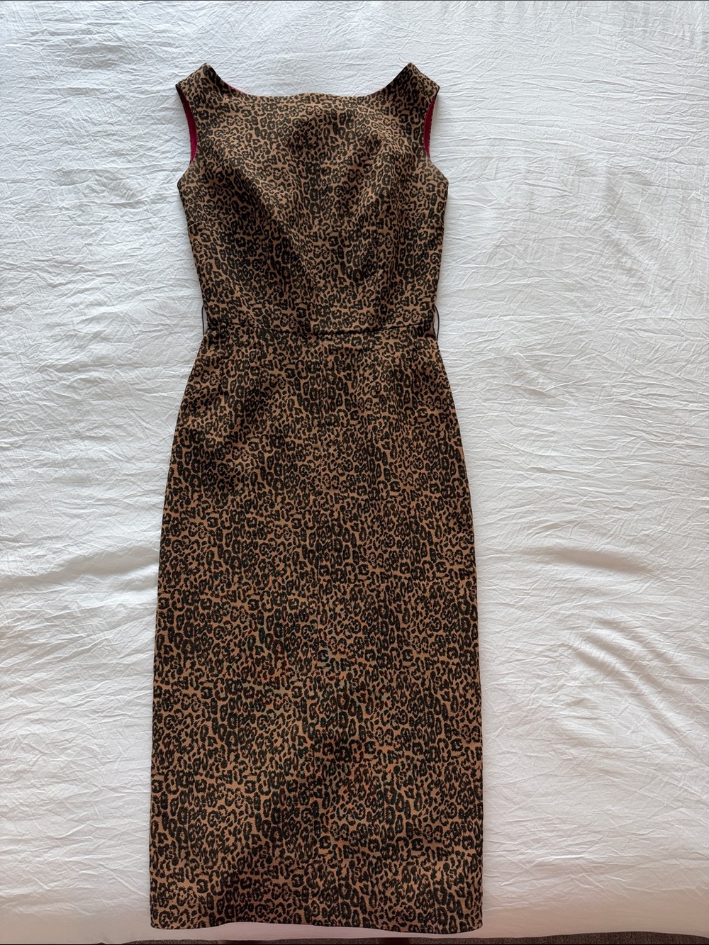 Bettie Page Brown Leopard Print Sheath Dress